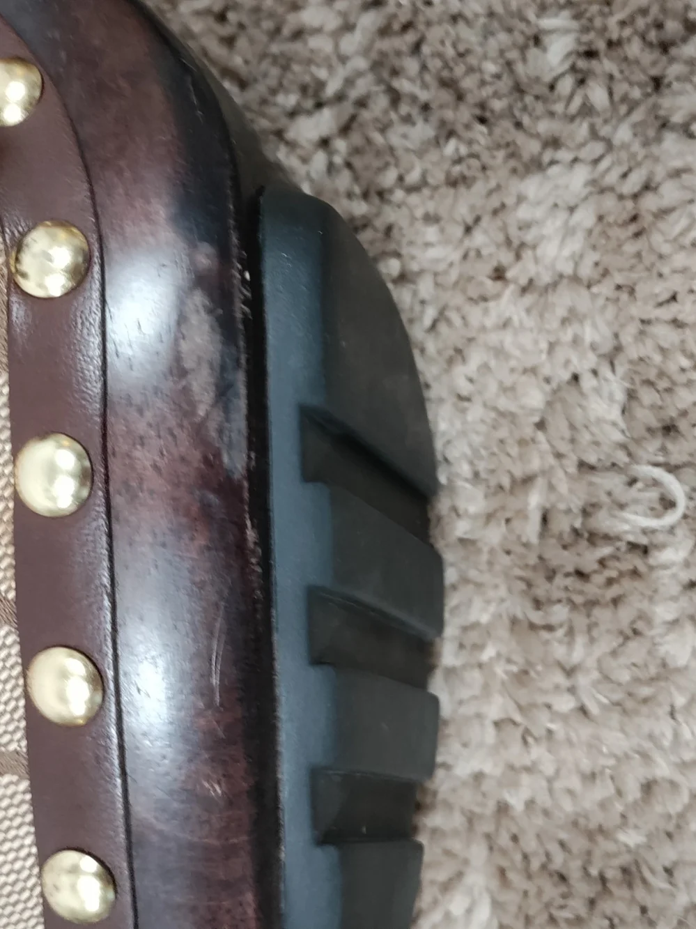 Coach Signature C Jacquard Platform Clog Mules Brown Women’s Size 6.5B
